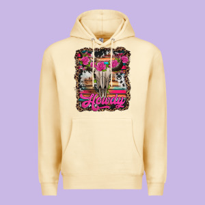 Howdy Valentine's Day Bull Skull Premium Hoodie Designed By Jasminsmagicworld