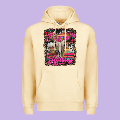Howdy Valentine's Day Bull Skull Premium Hoodie Designed By Jasminsmagicworld