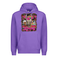 Purple howdy valentine's day bull skull Premium Hoodie - Jasminsmagicworld