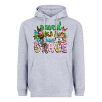 Heather Grey Saved by his grace Heavyweight Hoodie - Neo Western