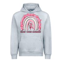 Heather Grey breast cancer  awareness rainbow Urban Hoodie - MaliasSmallBusiness