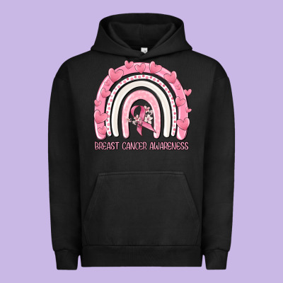Breast Cancer  Awareness Rainbow Urban Hoodie Designed By Maliassmallbusiness