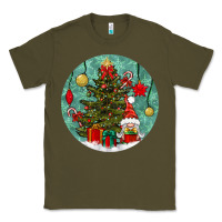 Army Green christmas tree and gnome Classic Tee - BundleAndBundleShop