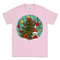 Bubblegum Pink christmas tree and gnome Classic Tee - BundleAndBundleShop