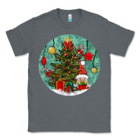 Charcoal Heather christmas tree and gnome Classic Tee - BundleAndBundleShop