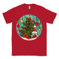 Red christmas tree and gnome Classic Tee - BundleAndBundleShop