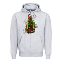 Heather Grey christmas spirits Zipper Hoodie - RanaPortraitStore