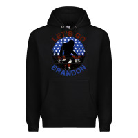 Black let's go brandon bigfoot Premium Hoodie - Jasminsmagicworld
