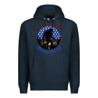 Navy let's go brandon bigfoot Premium Hoodie - Jasminsmagicworld