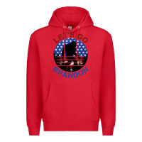 Red let's go brandon bigfoot Premium Hoodie - Jasminsmagicworld