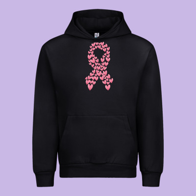 Breast Cancer Ribbon Urban Hoodie Designed By Maliassmallbusiness