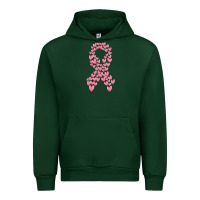 Forest Green breast cancer ribbon Urban Hoodie - MaliasSmallBusiness