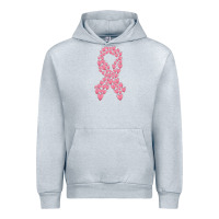 Heather Grey breast cancer ribbon Urban Hoodie - MaliasSmallBusiness
