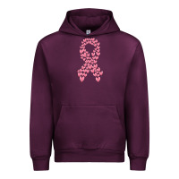 Mauve Wine breast cancer ribbon Urban Hoodie - MaliasSmallBusiness
