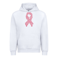 White breast cancer ribbon Urban Hoodie - MaliasSmallBusiness