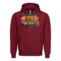 Burgundy less people more dogs Zipper Hoodie - Zillion Design Studio