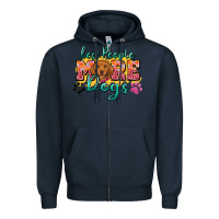 Navy less people more dogs Zipper Hoodie - Zillion Design Studio