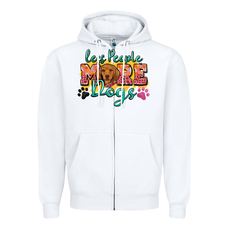 Less People More Dogs Zipper Hoodie by Zillion Design Studio | Teevron