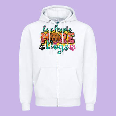 Zipper Hoodie less people more dogs