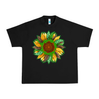 St Patricks Sunflower With Leopard  Shamrock And Glitter Urban Heavy Tee | Teevron