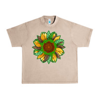 French Oak st patricks sunflower with leopard  shamrock and glitter Urban Heavy Tee - Artiststas