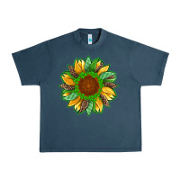Midnight Navy st patricks sunflower with leopard  shamrock and glitter Urban Heavy Tee - Artiststas