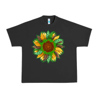 Pigment Black st patricks sunflower with leopard  shamrock and glitter Urban Heavy Tee - Artiststas