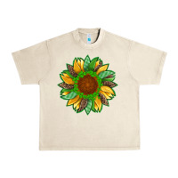Sandshell st patricks sunflower with leopard  shamrock and glitter Urban Heavy Tee - Artiststas