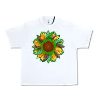 White st patricks sunflower with leopard  shamrock and glitter Urban Heavy Tee - Artiststas
