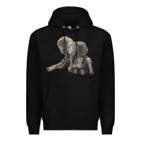 Black Baby Elephant Premium Hoodie - LillyAllenDesigns