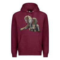 Burgundy Baby Elephant Premium Hoodie - LillyAllenDesigns