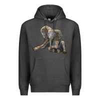Charcoal Heather Baby Elephant Premium Hoodie - LillyAllenDesigns