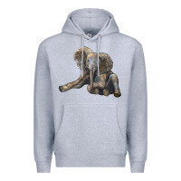 Heather Grey Baby Elephant Premium Hoodie - LillyAllenDesigns