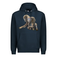 Navy Baby Elephant Premium Hoodie - LillyAllenDesigns