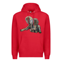 Red Baby Elephant Premium Hoodie - LillyAllenDesigns