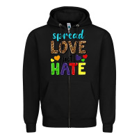 Black spread love not hate Zipper Hoodie - texasbilliewilder