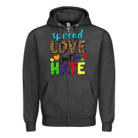Charcoal Heather spread love not hate Zipper Hoodie - texasbilliewilder