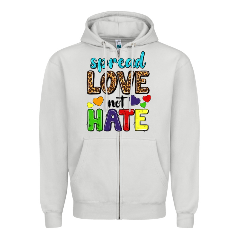 Spread Love Not Hate Zipper Hoodie by texasbilliewilder | Teevron