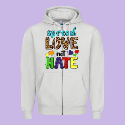 Zipper Hoodie spread love not hate