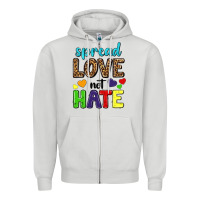 Dove Grey spread love not hate Zipper Hoodie - texasbilliewilder