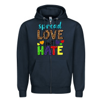 Navy spread love not hate Zipper Hoodie - texasbilliewilder