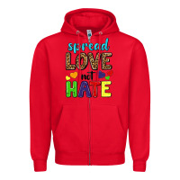 Red spread love not hate Zipper Hoodie - texasbilliewilder