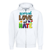 White spread love not hate Zipper Hoodie - texasbilliewilder