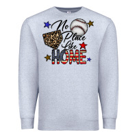 Heather Grey no place like home Premium Sweatshirt - CowhideDigitalArt