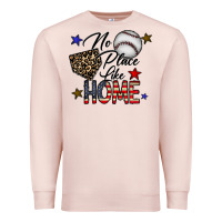 Pale Pink no place like home Premium Sweatshirt - CowhideDigitalArt