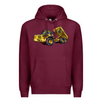Burgundy Articulated Hauler Premium Hoodie - LillyAllenDesigns