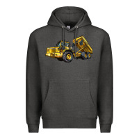 Charcoal Heather Articulated Hauler Premium Hoodie - LillyAllenDesigns