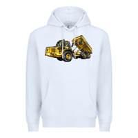 White Articulated Hauler Premium Hoodie - LillyAllenDesigns
