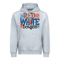 Heather Grey red white boujee Urban Hoodie - MaliasSmallBusiness