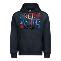 Navy red white boujee Urban Hoodie - MaliasSmallBusiness